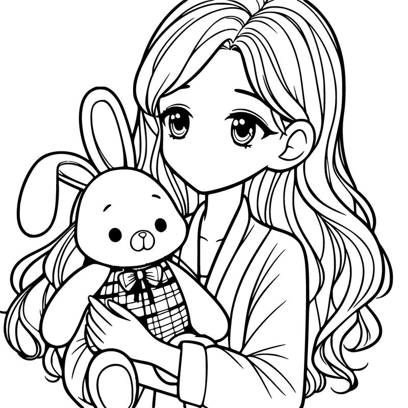 woman holding stuffed bunny
