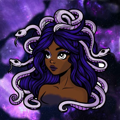 realistic medusa with snakes in her hair