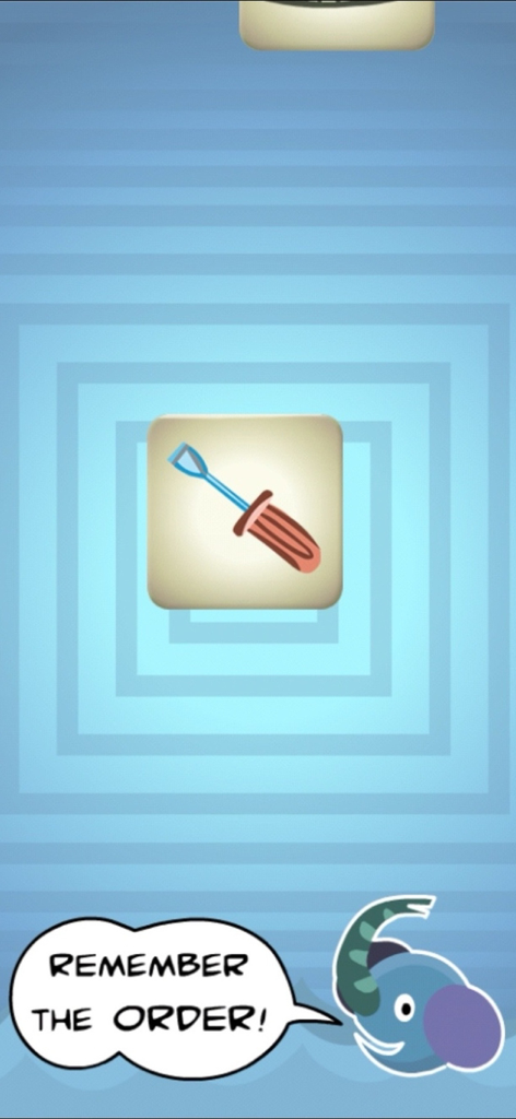 Zogaj Memo Gym - Zogaj Memo Gym gameplay screen showing a screwdriver icon and a prompt to remember the order