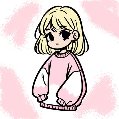 girl wearing baggy sweatshirt