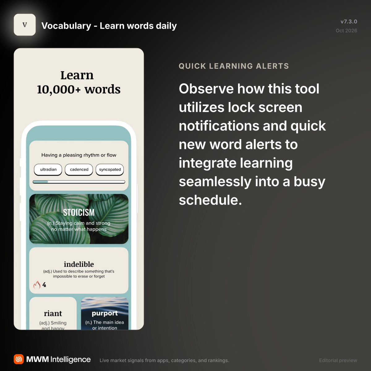 Vocabulary - Learn words daily - Education App | MWM