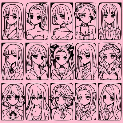 girls that look diffrent anime