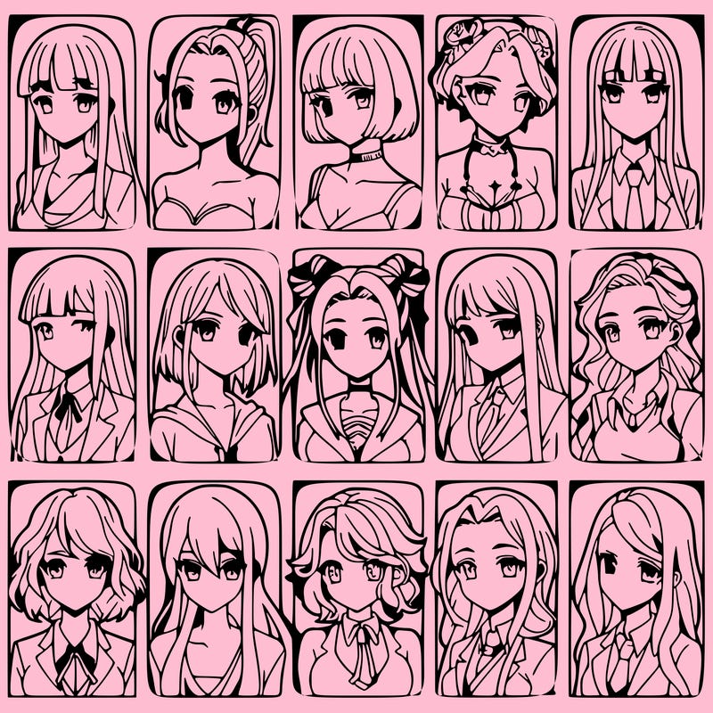 girls that look diffrent anime