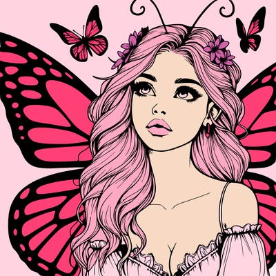 butterfly fairy realistic girl