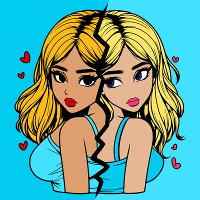 realistic girl split