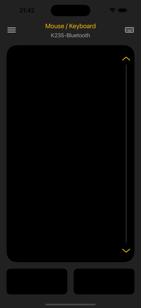 PAND-a mouse pro virtual touchpad and scroll bar interface for remote device control via Bluetooth