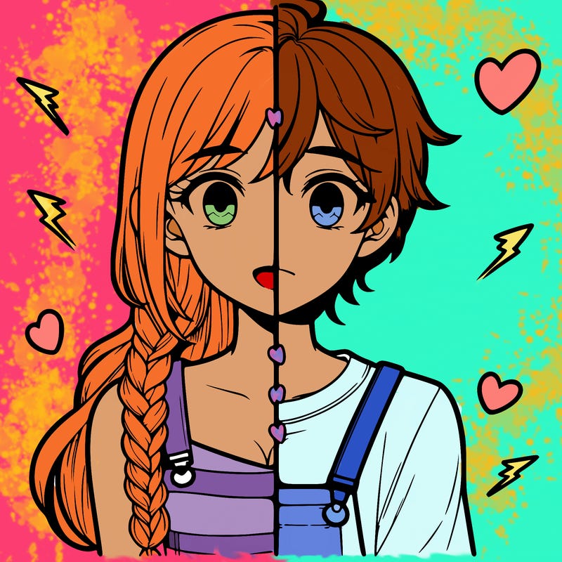 realistic girl boy split