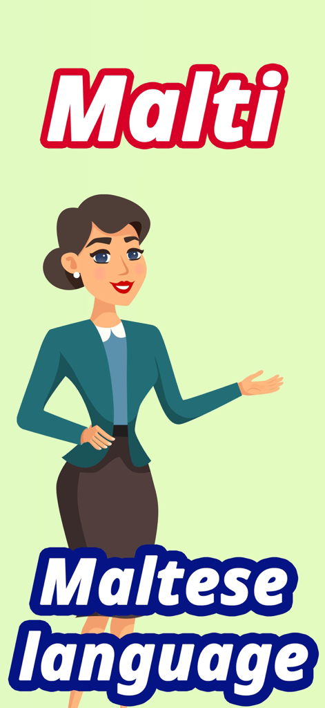 Numbers in Maltese language - A female character illustration with text that says Malti and Maltese language
