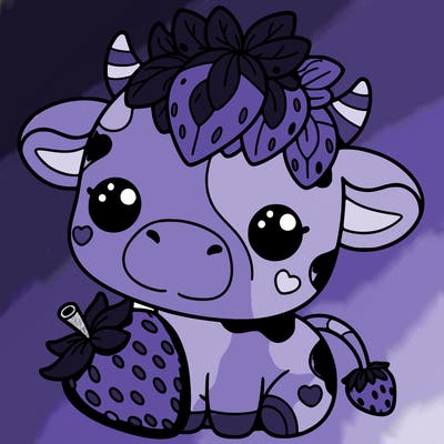 cute strawberry cow