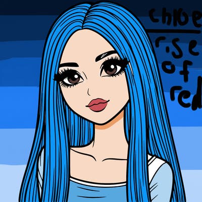 realistic girl with straight and long hair