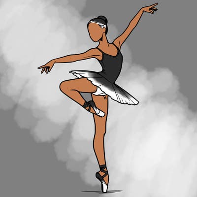 realistic person doing ballet