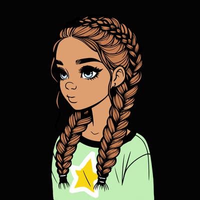 realistic girl with braids