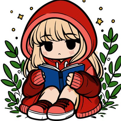 girl in oversized hoodie reading a book