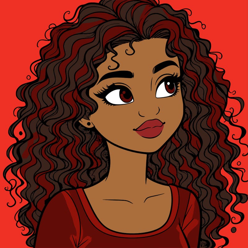 realistic girl with curly hair