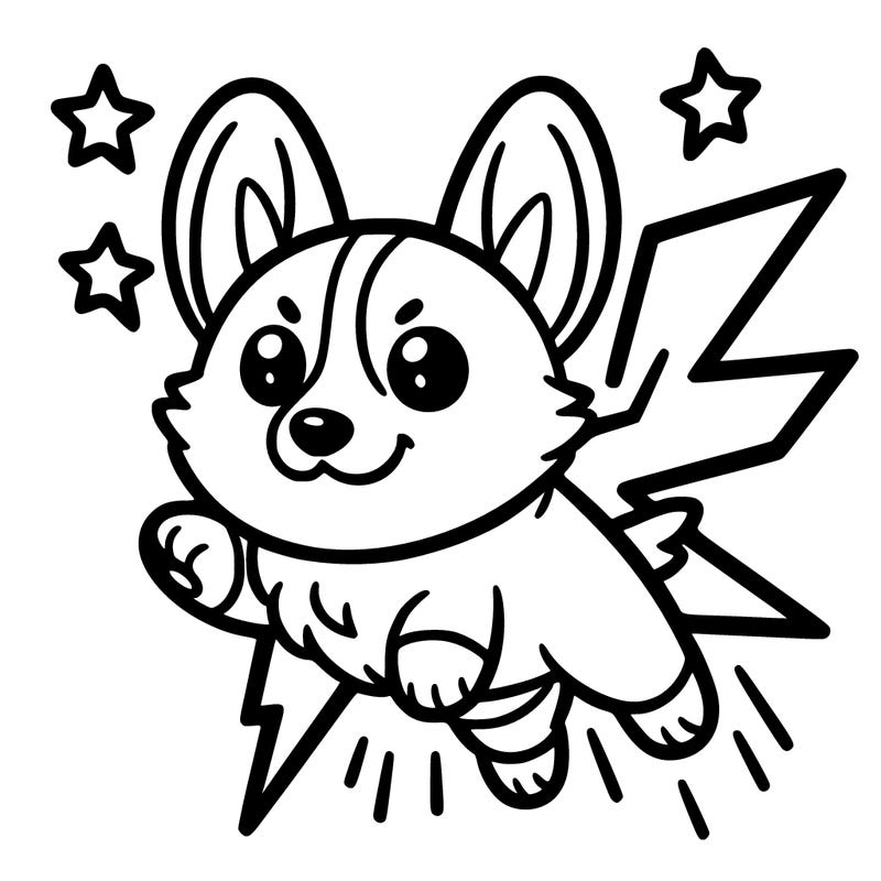 a. corgi with powers