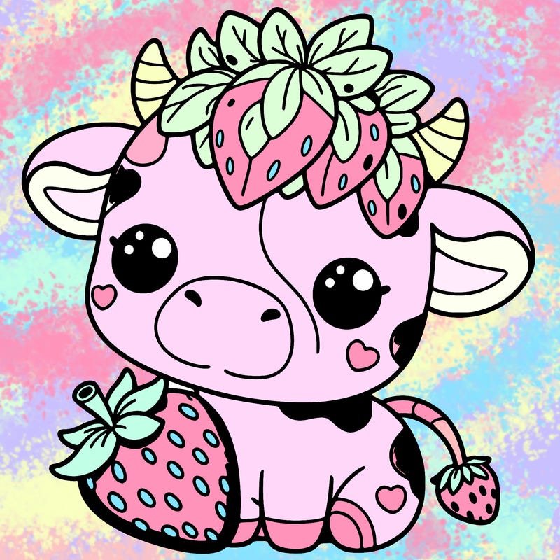 cute strawberry cow