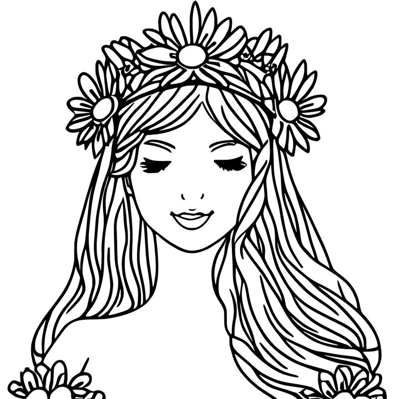 girl with flowers crown