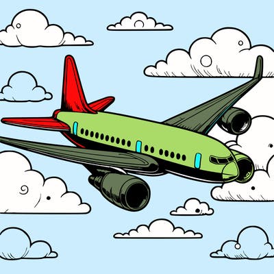 realistic airplane flying