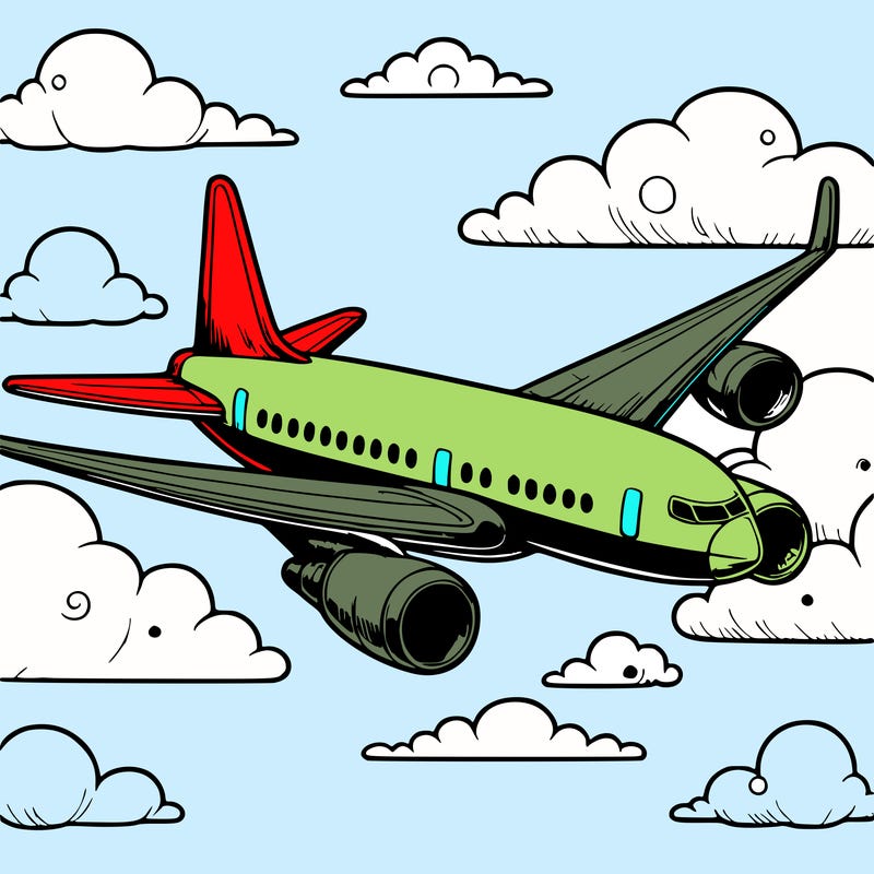 realistic airplane flying