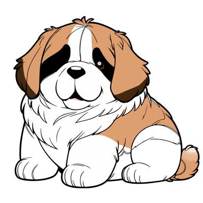 big st bernard chibi dog
