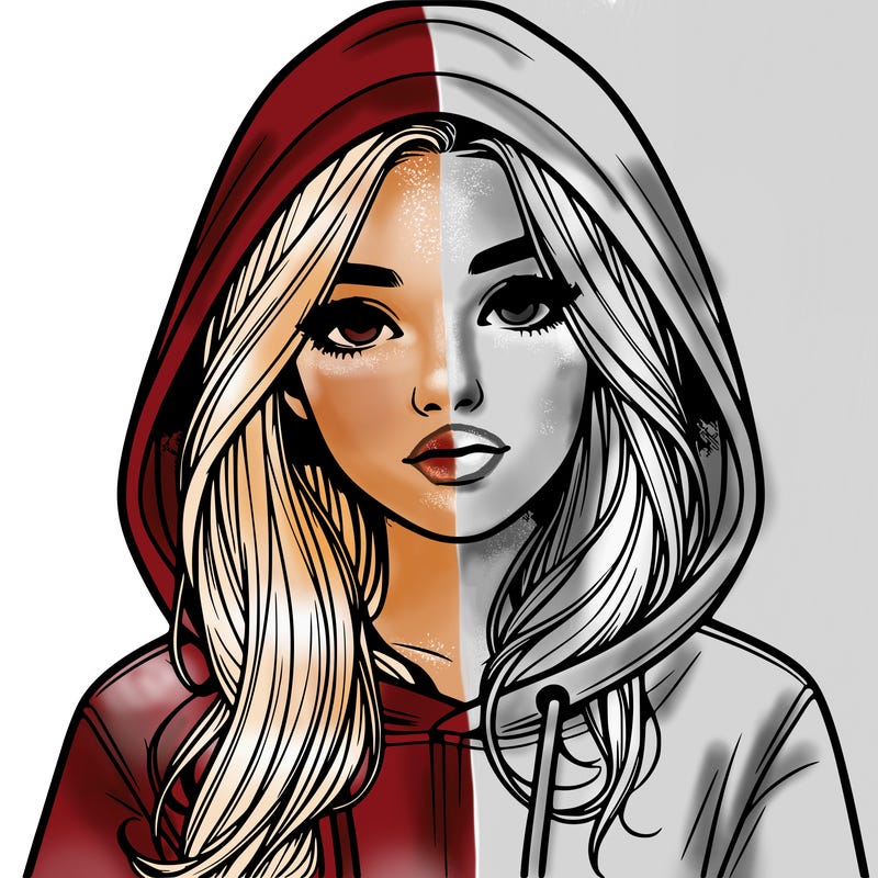 realistic girl with a hoodie