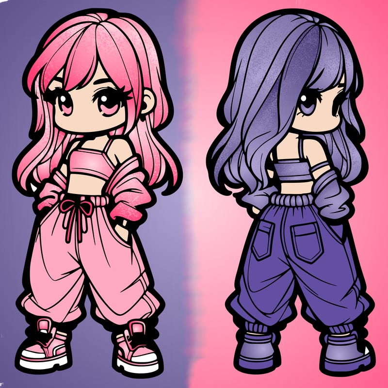 girl in crop top and baggy pants