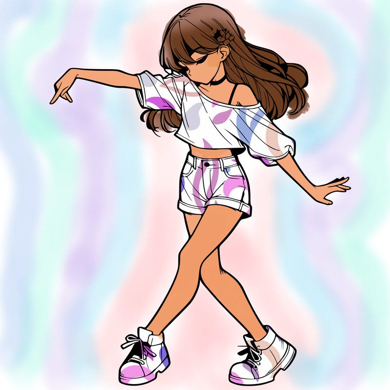 realistic girl danceing