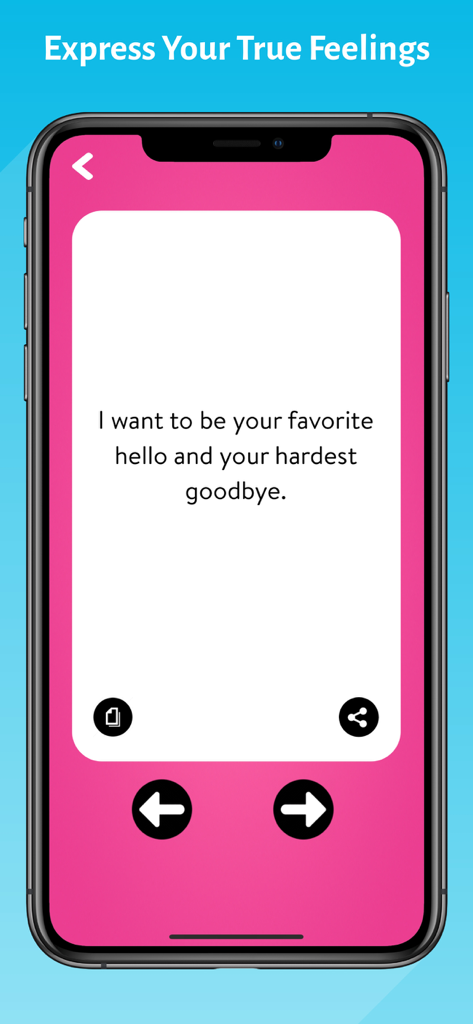 Love Text Messages and Quotes - Smartphone screen showing a romantic love quote within the app interface