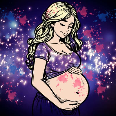 woman heavily pregnant realistic