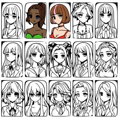 girls that look diffrent anime