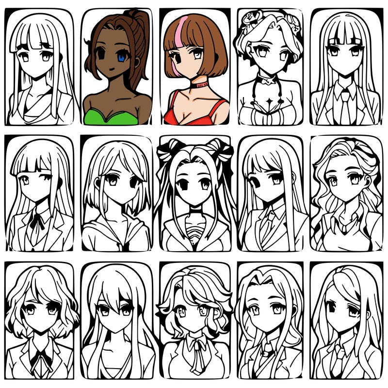 girls that look diffrent anime