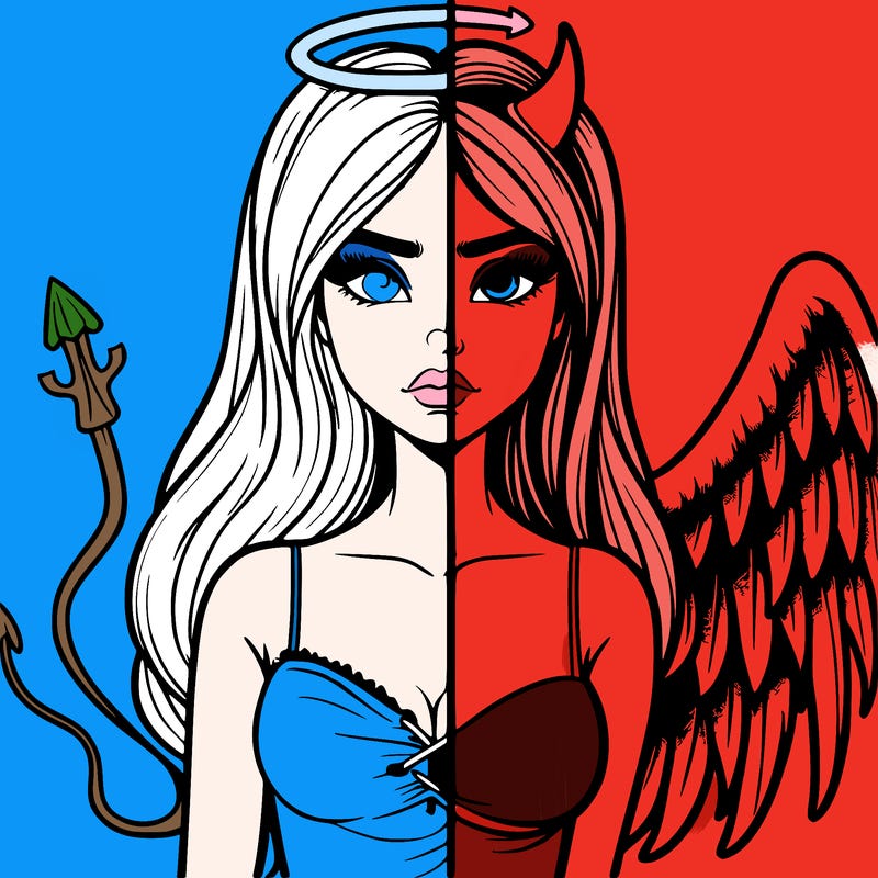 devil vs angel realistic girl