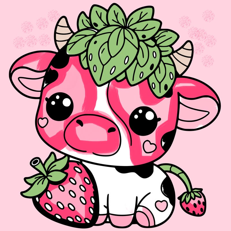 cute strawberry cow
