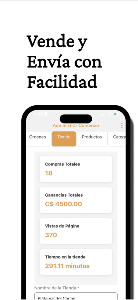 Speedy Delivery: Pide Online - Panel de control del negocio en la aplicación Speedy Delivery que muestra métricas de ventas y análisis para vendedores locales