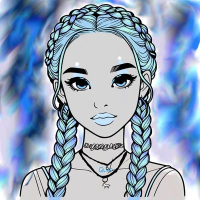 realistic girl with braids