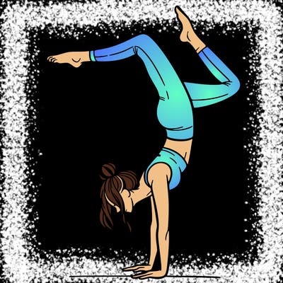 a woman doing a handstand