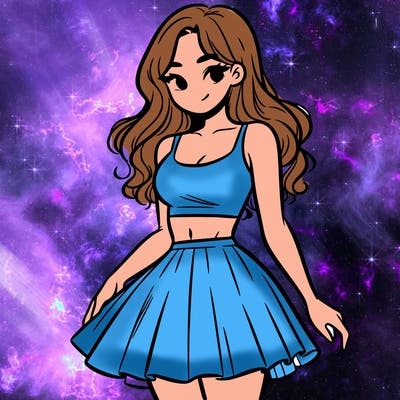 woman in a skirt and crop top