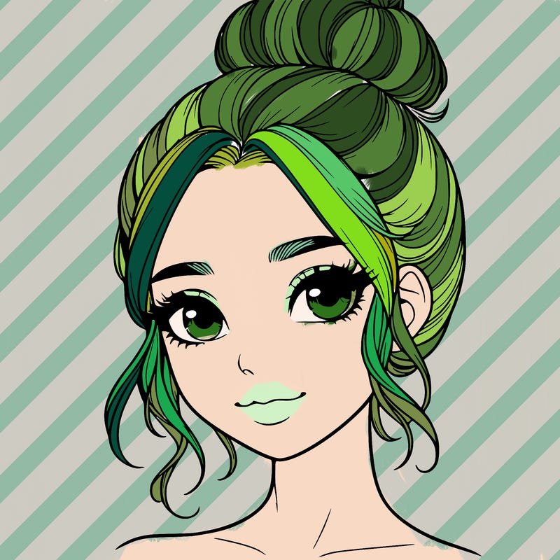 realistic pretty girl with hair in bun