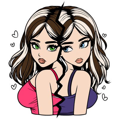 realistic girl split