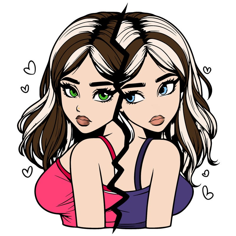 realistic girl split