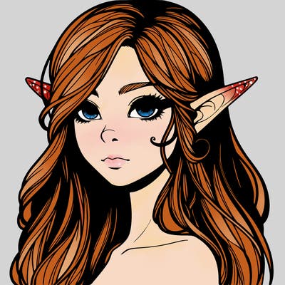 elf girl realistic dark fantasy
