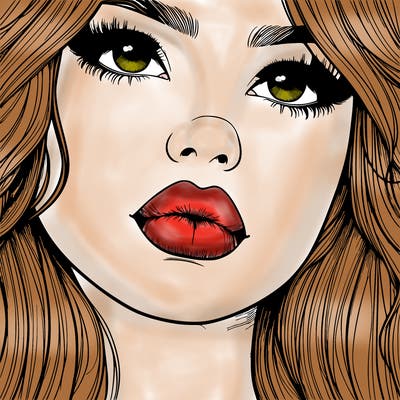 really realistic girl with lips
