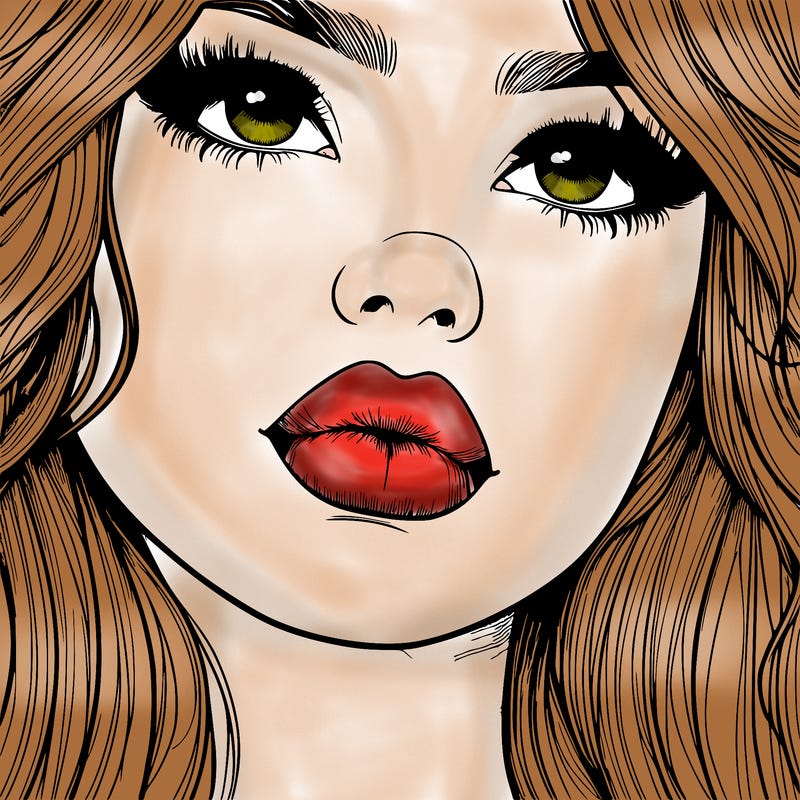 really realistic girl with lips