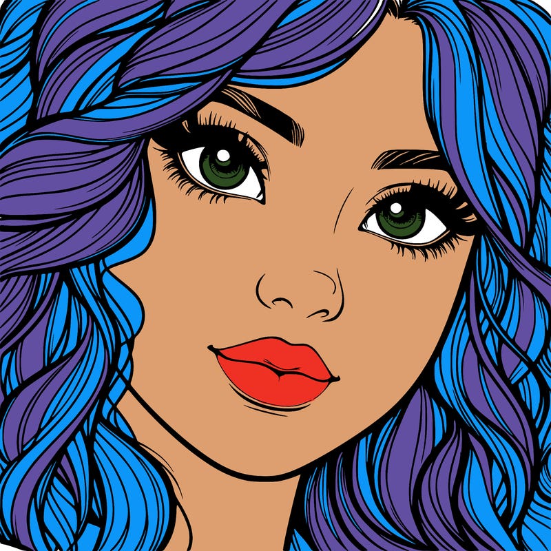 beautiful realistic girl close up to the camera with wavy hair,