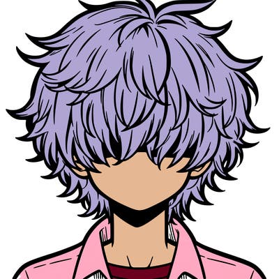 manga boy fluffy hair covering his eyes