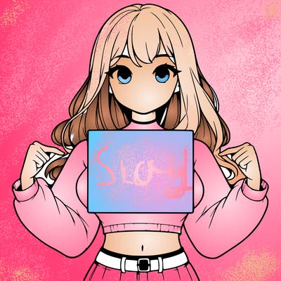 girl holding a blank sign in a long sleeve crop top