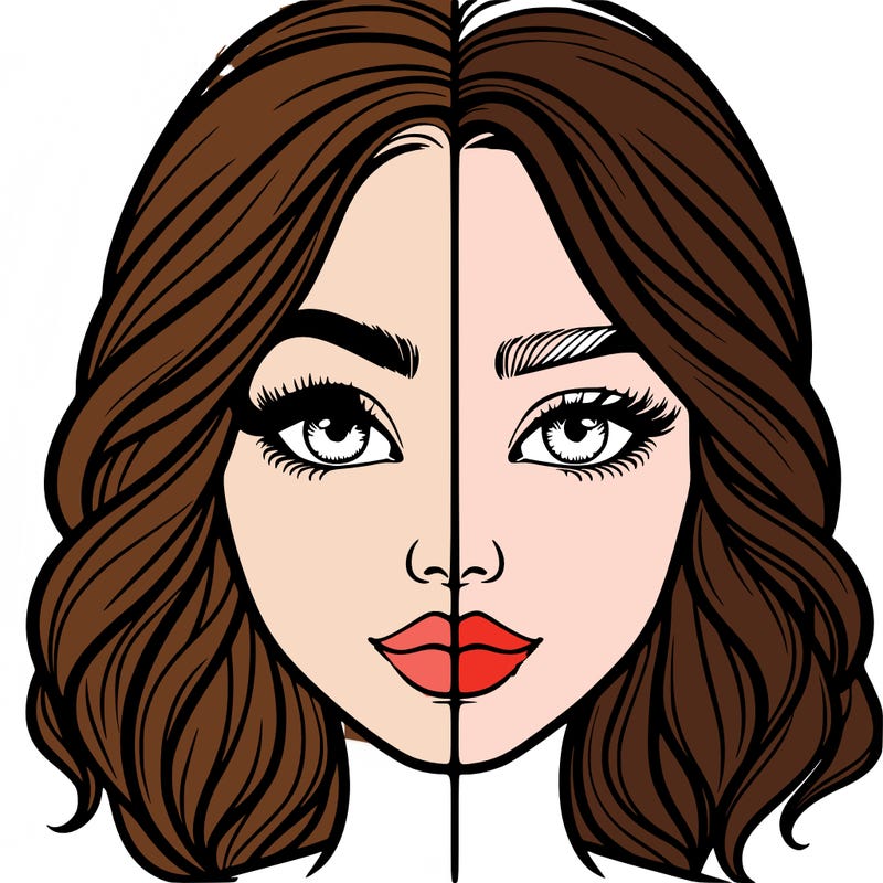 realistic girl split half