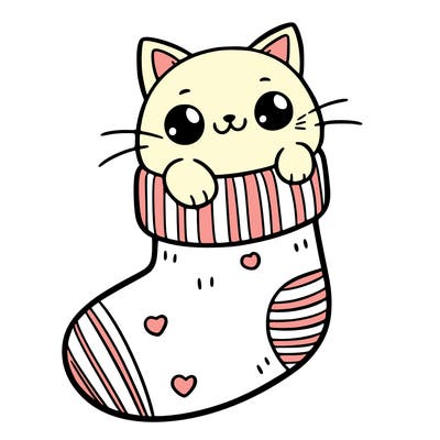 cute cat in a sock