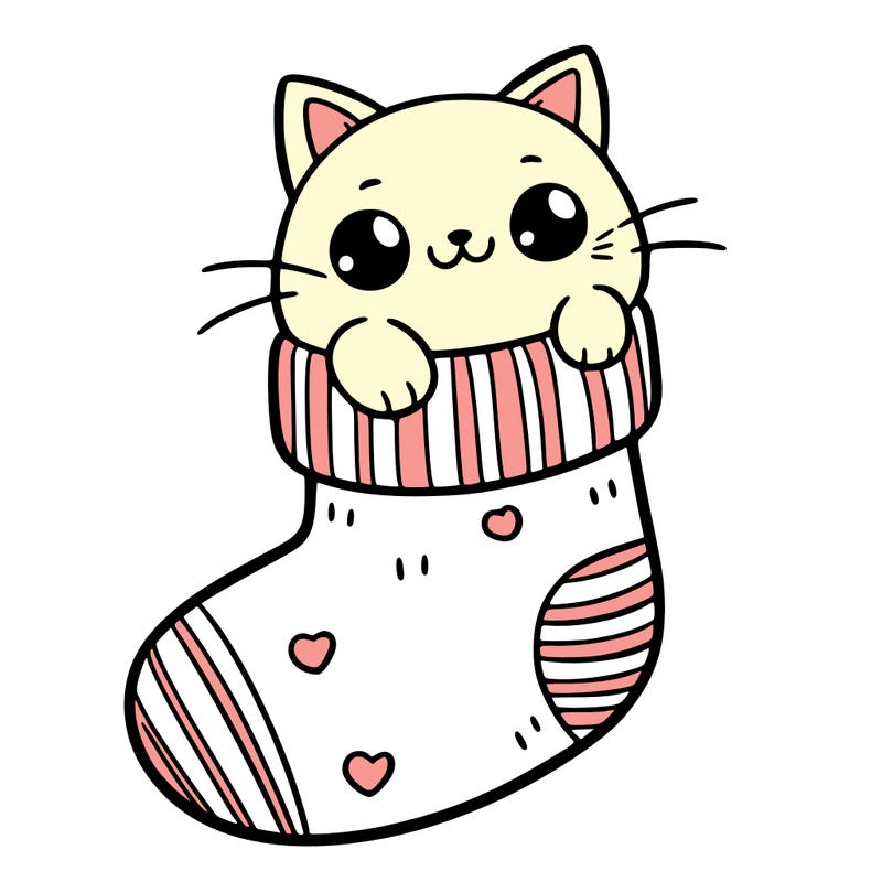 cute cat in a sock
