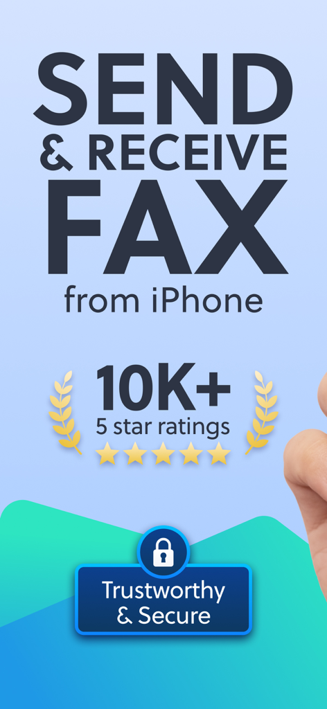 Send and receive fax from iPhone app with five star ratings and secure badge